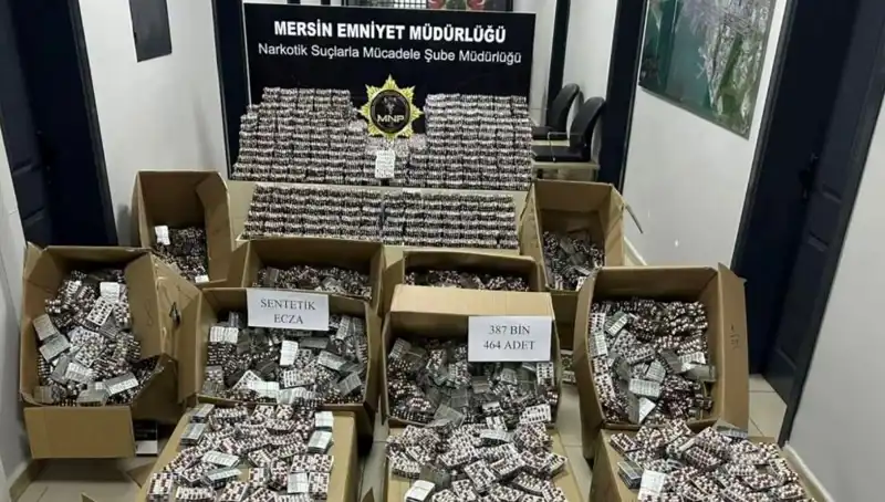 Mersin'de Uyuşturucu Operasyonunda 387 Bin Hap Ele Geçirildi!
