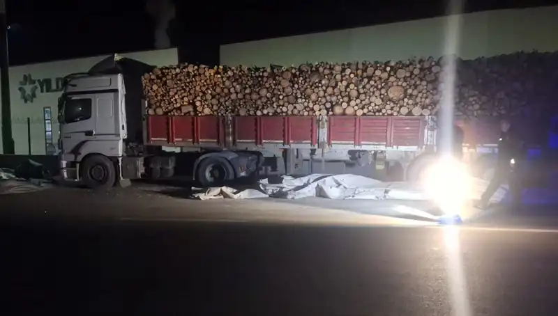 TIR Sürücüsünün Brandasını Topladığı Anlarda Feci Kaza: Otomobil Çarptı